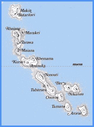 sixteen islands of Kiribati (Gilbert Group)