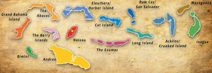 map of bahamas islands