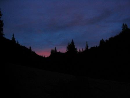 Pikes Peak trail before dawn