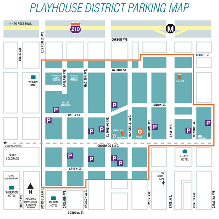 parking map of pasadena playhouse district