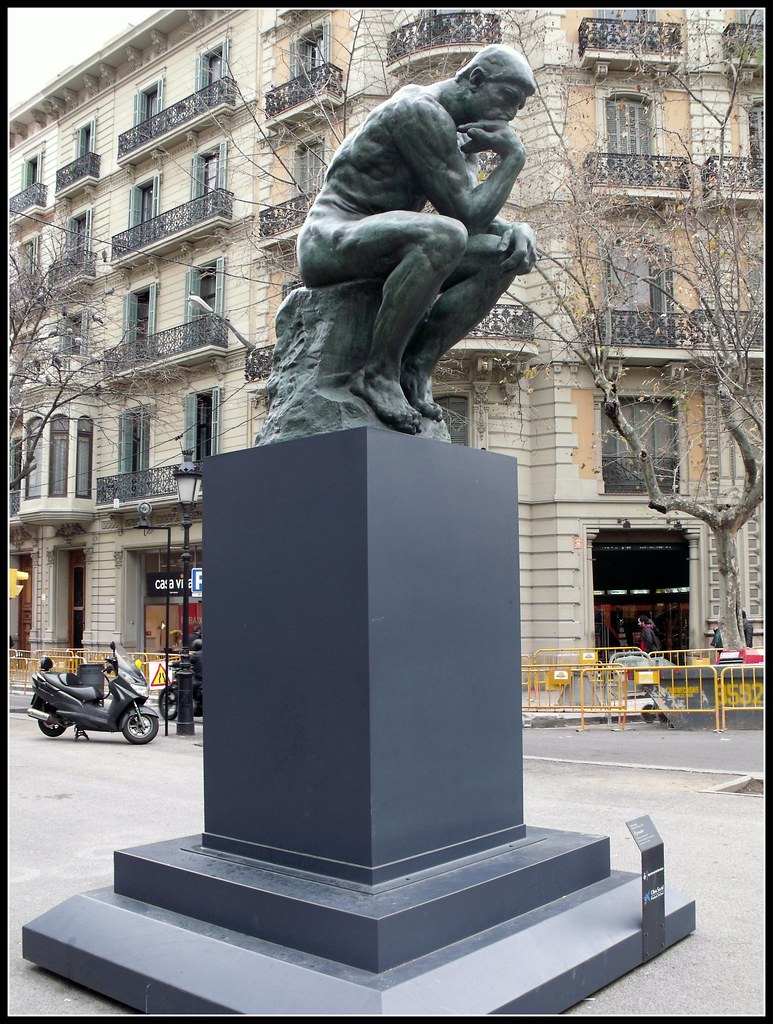 El Pensador by Rodin, Rambra de Catalunya, Bairro Eixample, Barcelona, Catalunyia.