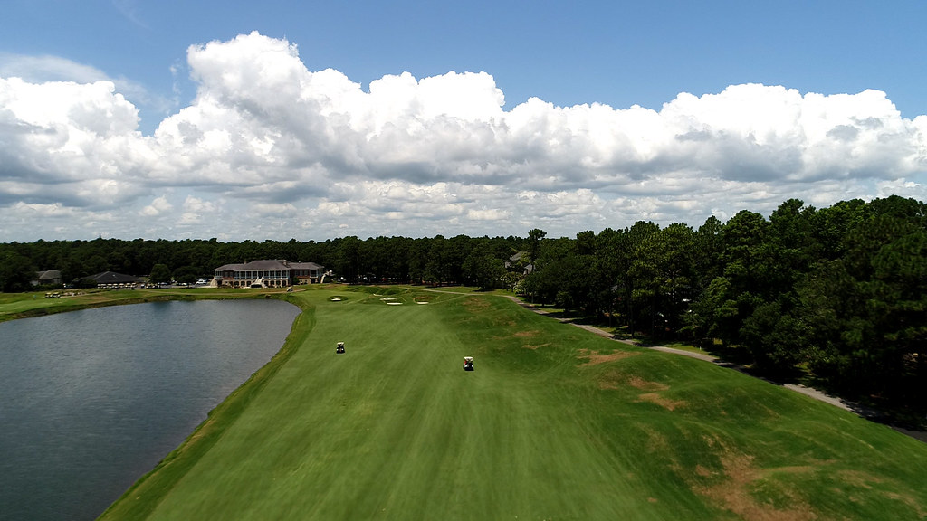 Prestwick Country Club Hole 9 High Drone Shot in Myrtle Beach