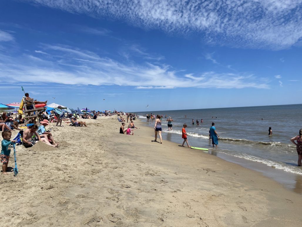Cape Henlopen State Park beach looking north July 2022