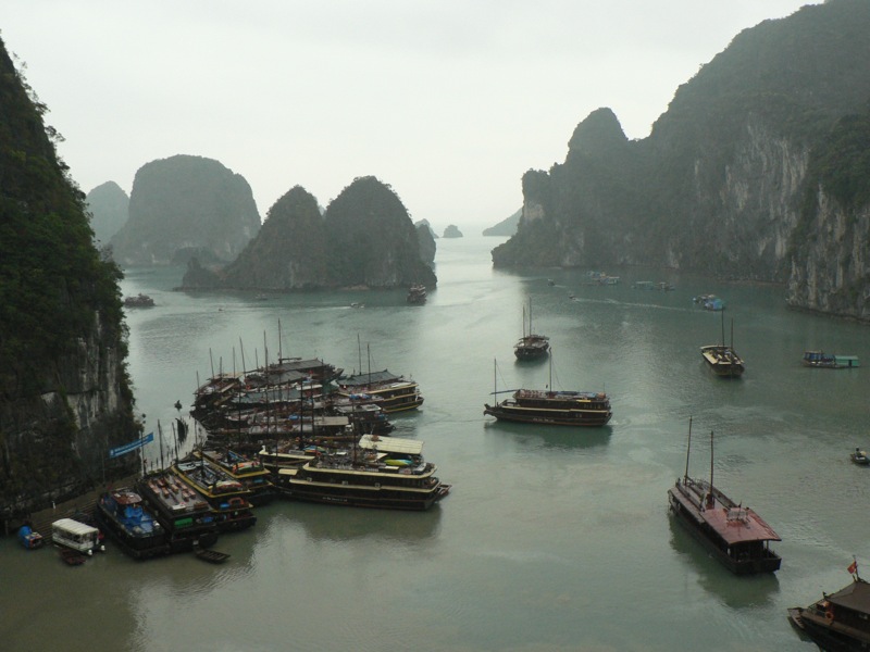 Ha Long Bay with boats