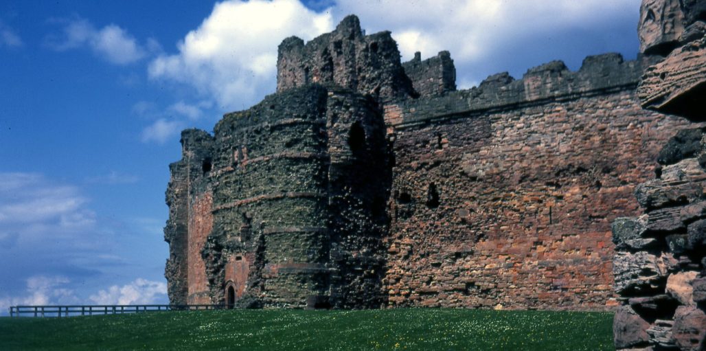curtain wall of Tantallon Castle, East Lothian, Scotland, 1972