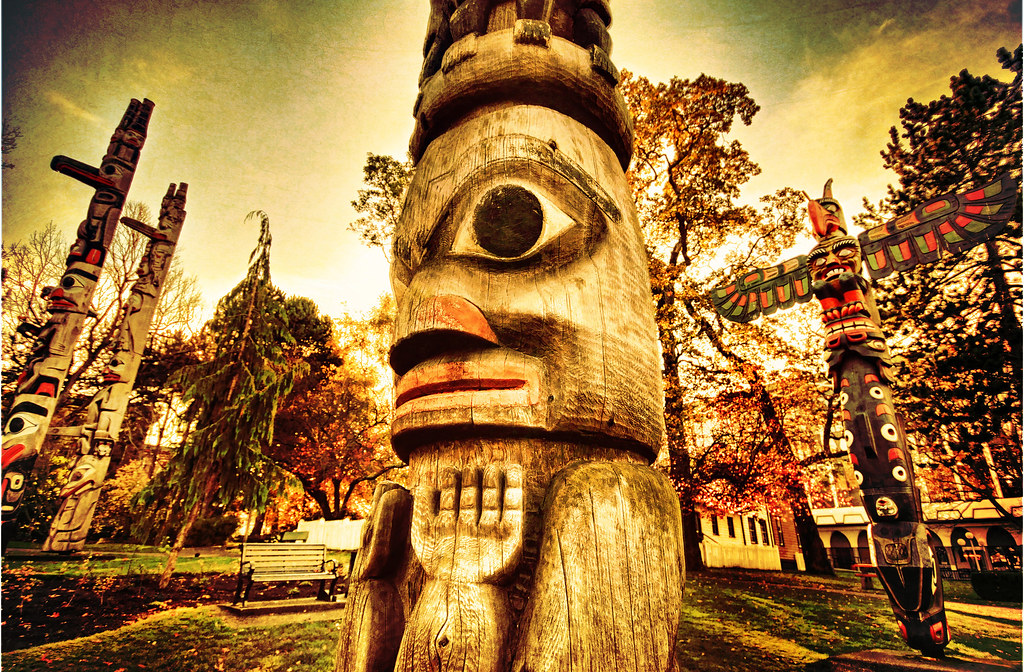 Totem Pole .. Vancouver Island . Canada